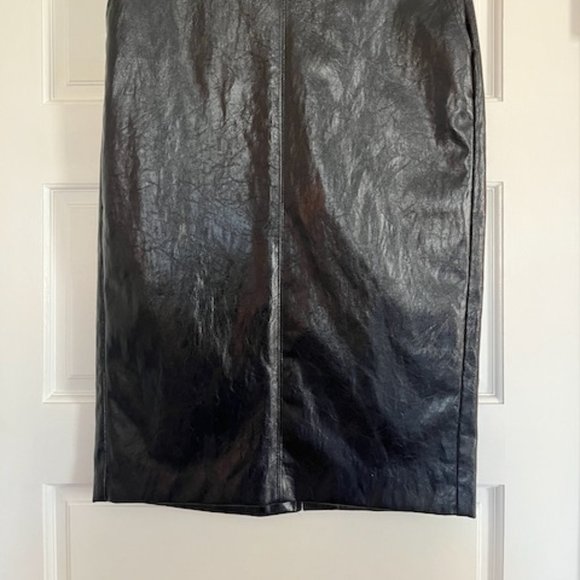 Marella Faux Leather Coated Pencil Skirt - 6 - Picture 3 of 15